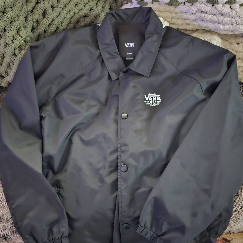 Vans Classic Black Windbreaker Sz Youth LG